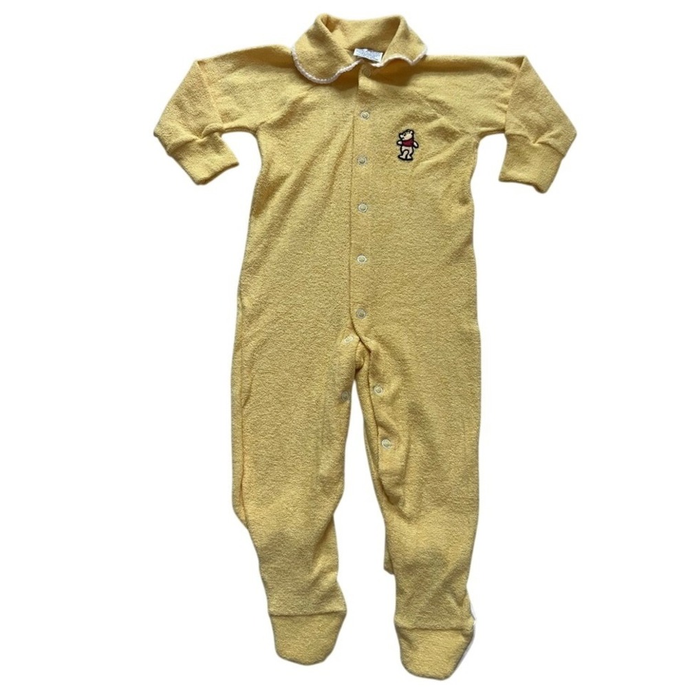 Vintage Sears Winnie the Pooh Yellow Sleeper Pajama